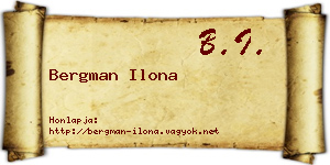 Bergman Ilona névjegykártya
